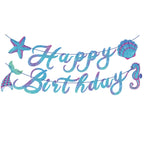 Mermaid Happy Birthday Banner – Under the Sea Party Decoration