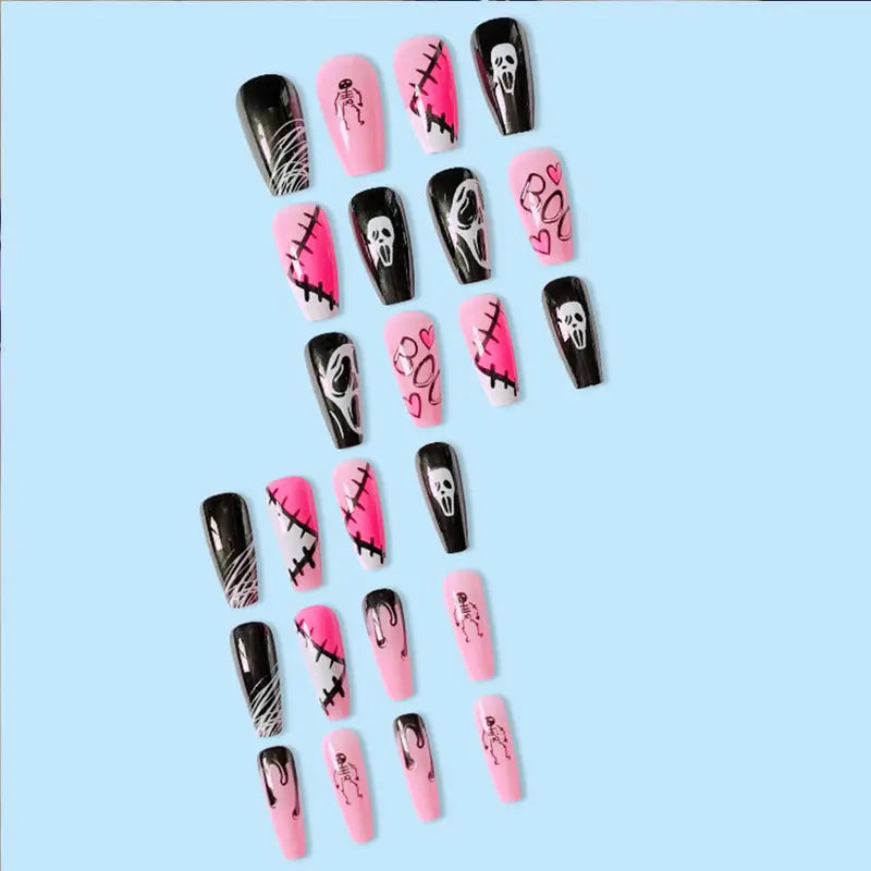 Halloween Funny Face Removable Gel Nail Kit 👻💅