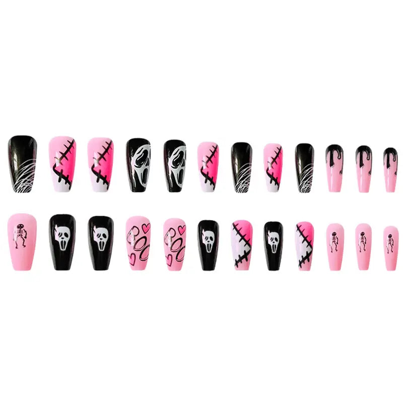 Halloween Funny Face Removable Gel Nail Kit 👻💅