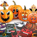 72-Piece Funny Pumpkin Face Stickers – Mix & Match Halloween Faces 🎃