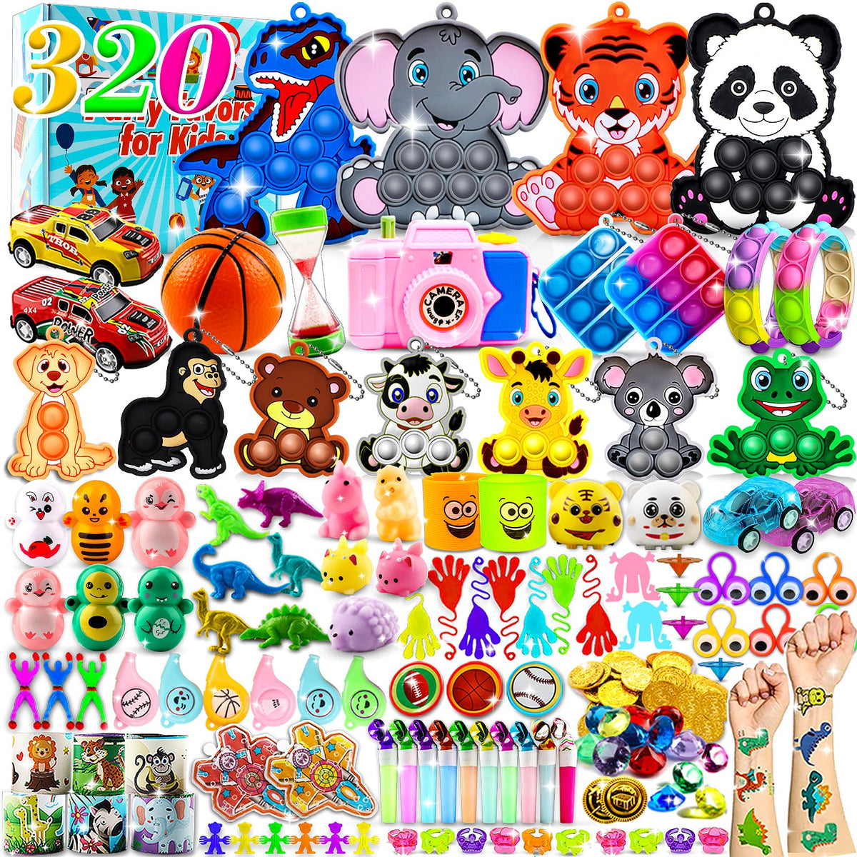 320-Piece Kids Party Favor & Treasure Box Toy Assortment