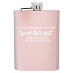 “Fuck This Shit” Funny Rose Gold Hip Flask – 8 oz