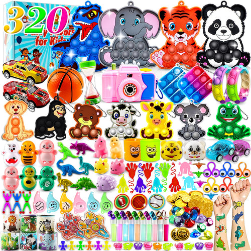320-Piece Kids Party Favor & Treasure Box Toy Assortment