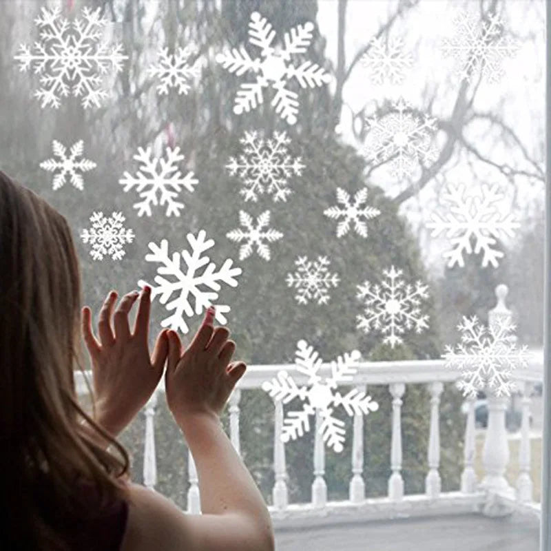 Christmas Snowflake Window Clings – Holiday Window Decorations (Multiple Designs)