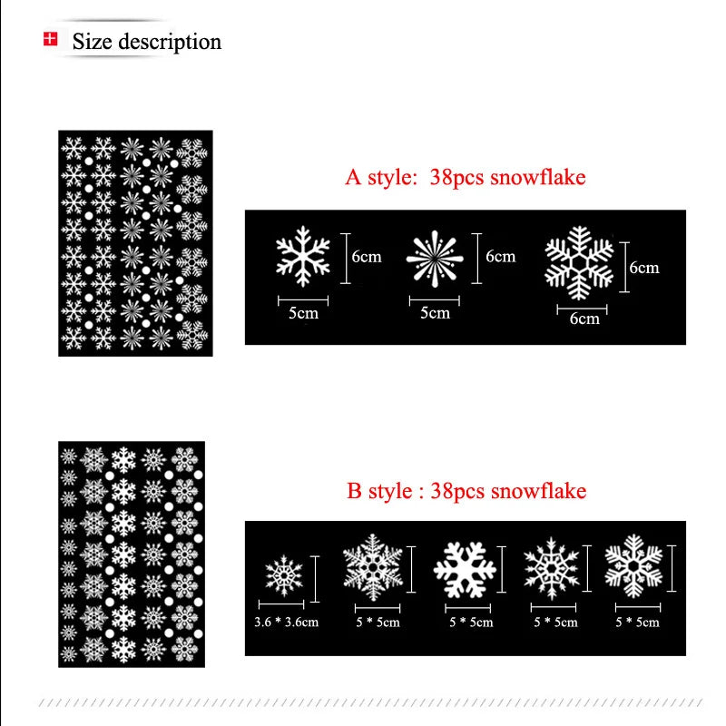 Christmas Snowflake Window Clings – Holiday Window Decorations (Multiple Designs)