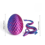 3D Printed Dragon Egg with Articulated Dragon – Flexible Fantasy Figurine & Fidget Toy