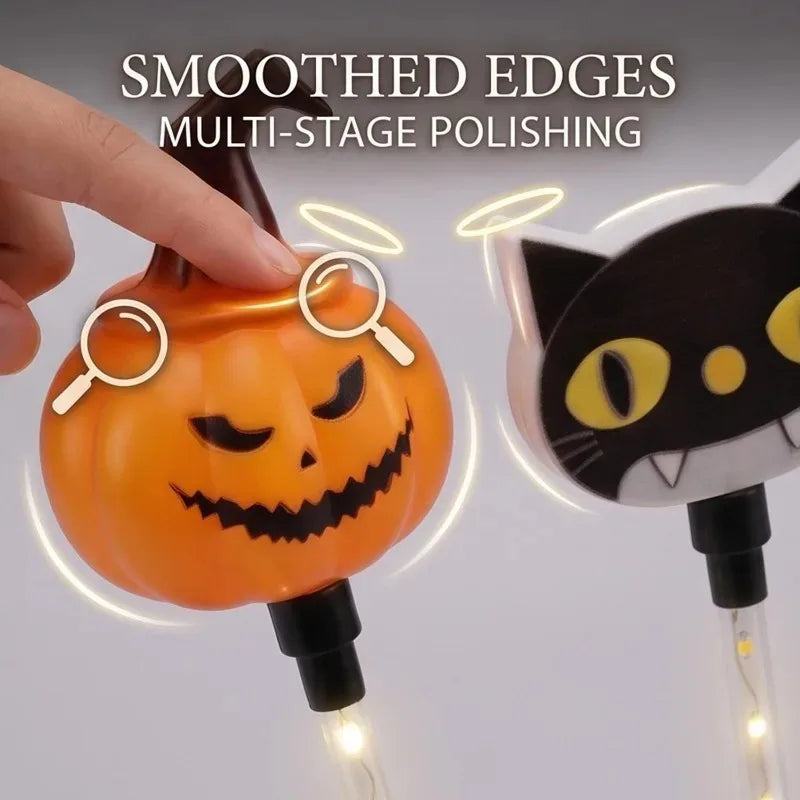 LED Halloween Light-Up Wands – Pumpkin, Ghost, Skull & Black Cat 🎃👻