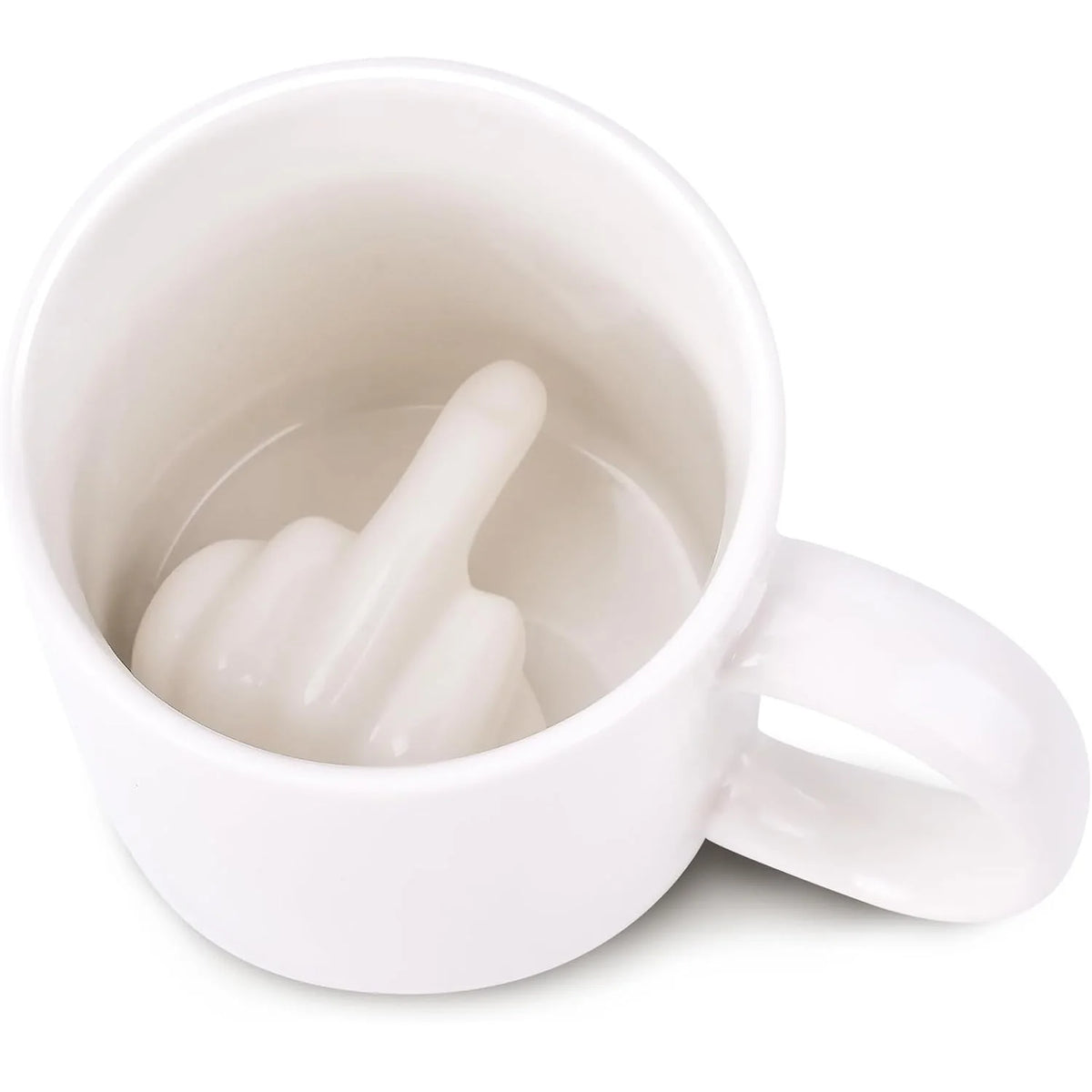 Middle Finger Coffee Mug – Funny Hidden Surprise Ceramic Cup (11 oz)