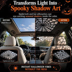 Halloween Sunroof Shadow Decal – Spooky Spider Web & Bat Designs
