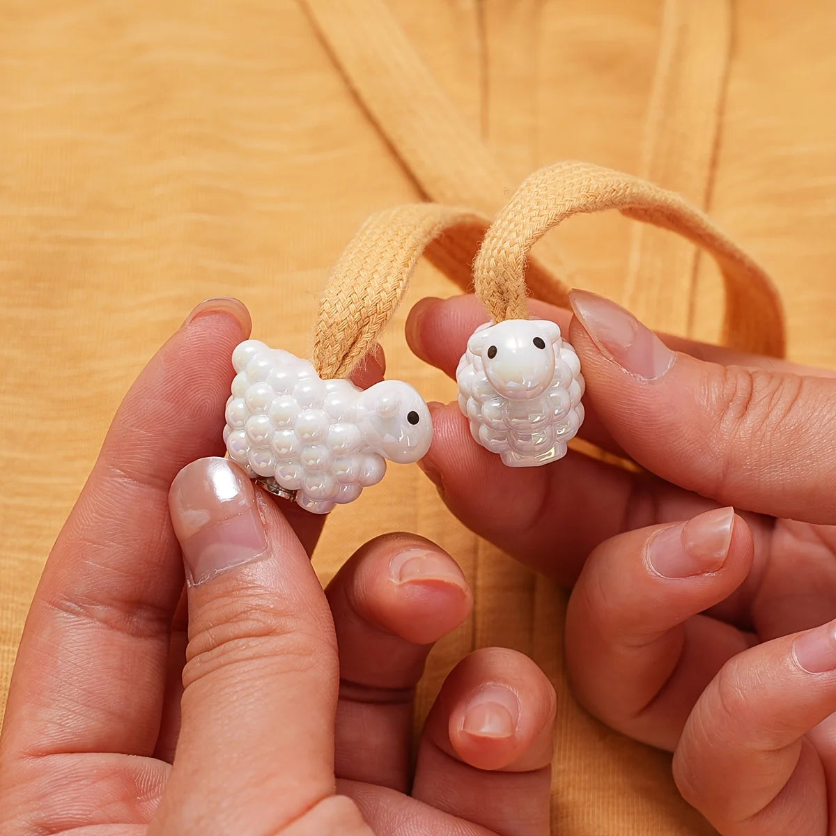 Cute Lamb Hoodie Drawstring Charms – 2-Piece Sheep Accessories