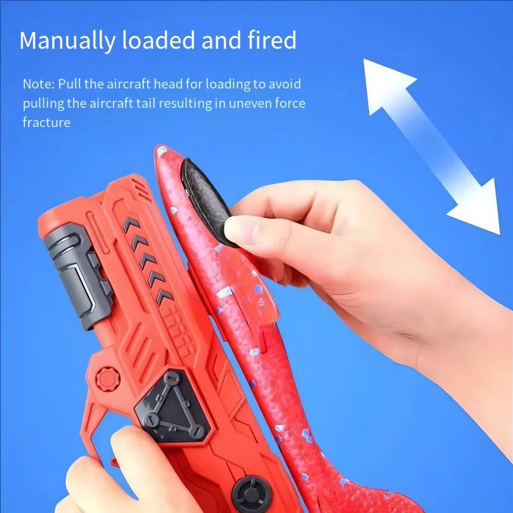 Foam Airplane Launcher Toy – Handheld Plane Blaster with Light-Up Options