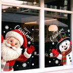 Peeking Santa & Snowman Christmas Window Clings – 2-Piece Holiday Set