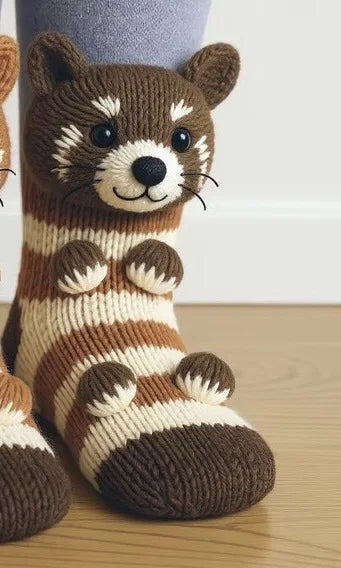 3D Animal Hug Socks – Cozy Fleece Critter Socks 🐾