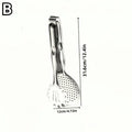 Food Clamp Spatula Tongs Stainless Steel Multi-Function Slotted Double Clip for Bread Egg Steak Grill Durable Cooking Tools