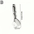 Food Clamp Spatula Tongs Stainless Steel Multi-Function Slotted Double Clip for Bread Egg Steak Grill Durable Cooking Tools