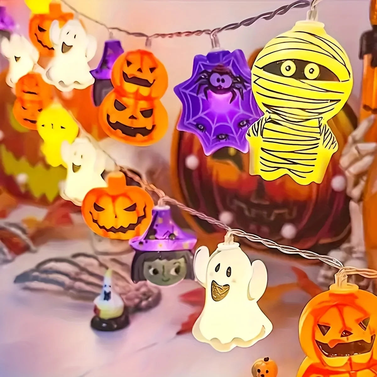 Halloween Character String Lights – Pumpkin, Ghost & More 🎃