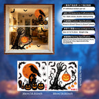 2-Piece Halloween Window Cling Set – Ghosts, Pumpkins & Bats