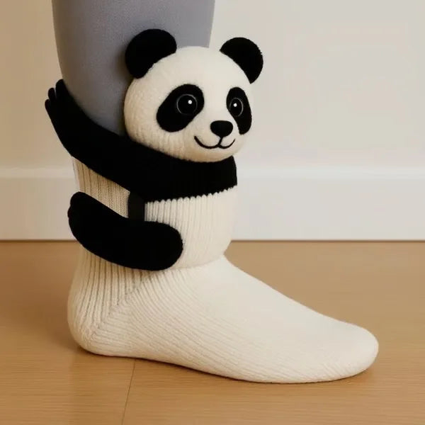 3D Animal Hug Socks – Cozy Fleece Critter Socks 🐾