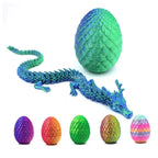 3D Printed Dragon Egg with Articulated Dragon – Flexible Fantasy Figurine & Fidget Toy