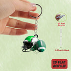 American Football Helmet & Ball Keychain – 2D Acrylic Sports Charm