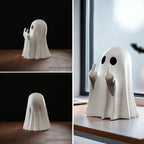 Middle Finger Ghost Statue – Funny Halloween Desk & Home Decor