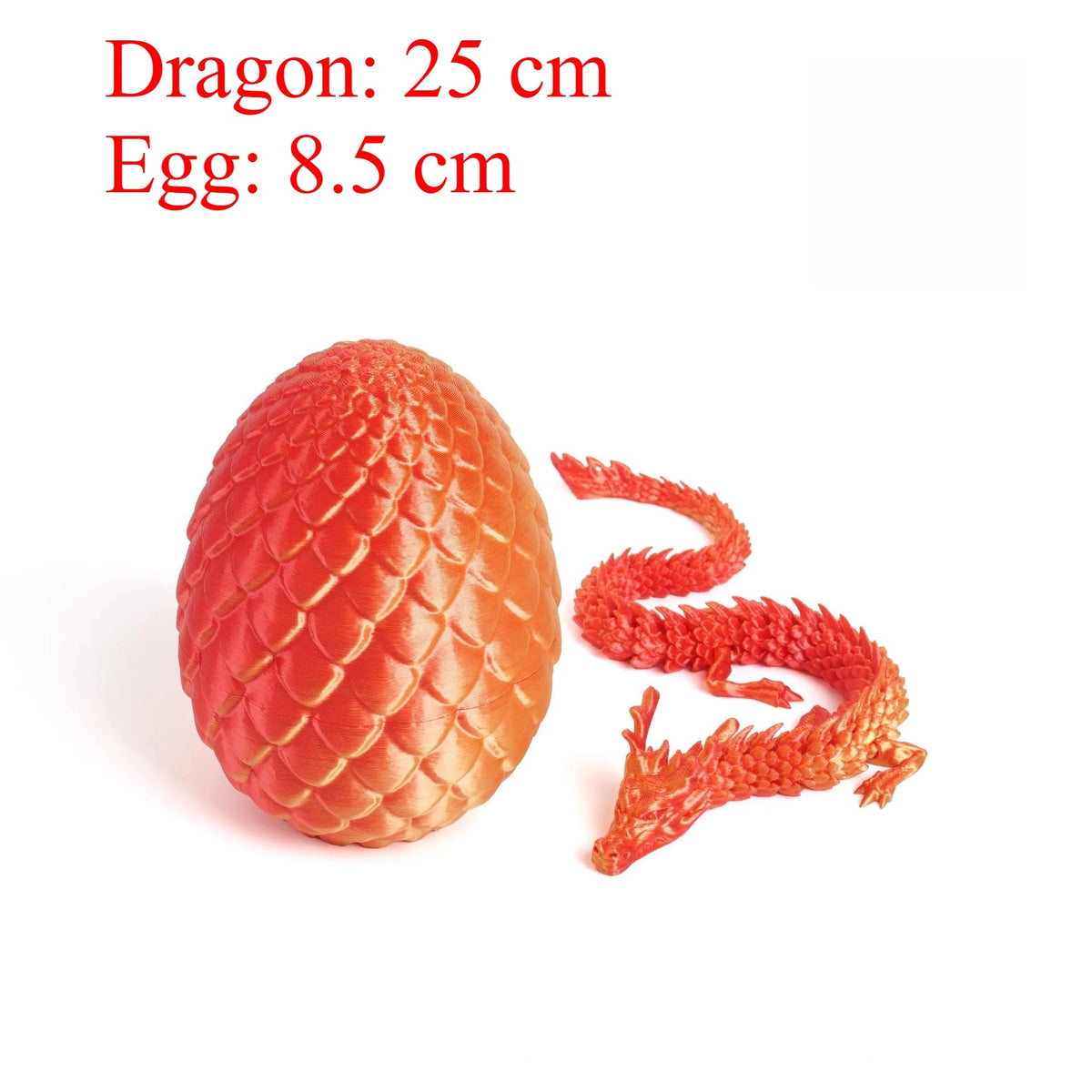 3D Printed Dragon Egg with Articulated Dragon – Flexible Fantasy Figurine & Fidget Toy