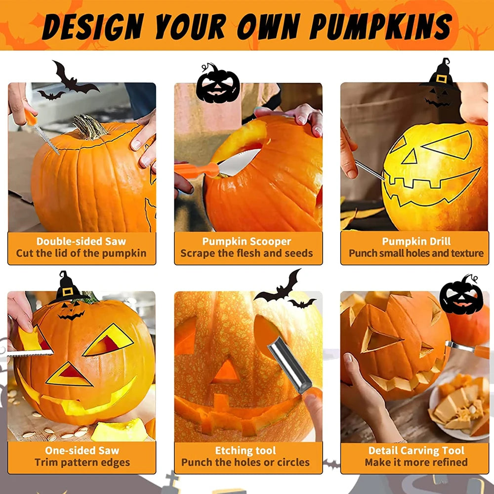 Pumpkin Carving Tool Set – 5-Piece Jack-O’-Lantern Kit 🎃