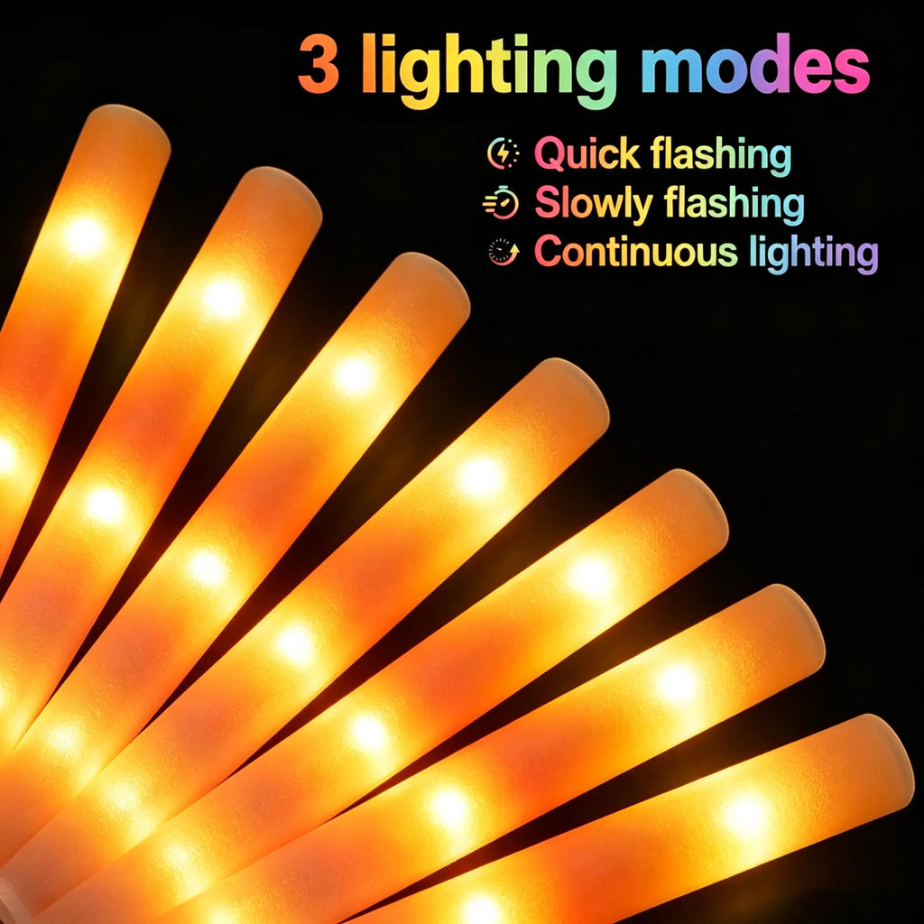 Orange LED Foam Glow Sticks – 20 or 30 Pack 🎃✨