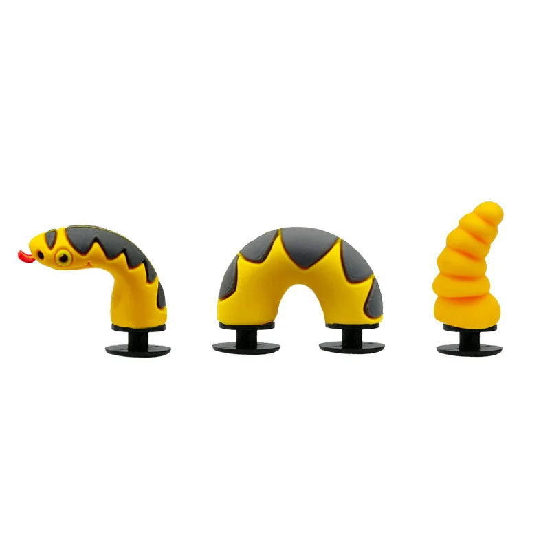 3D Dragon & Crocodile Shoe Charms – Funny Crawling Creature Clog Decorations