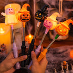 Light-Up Halloween Shaker Wands – Pumpkin, Ghost & Witch 🎃👻