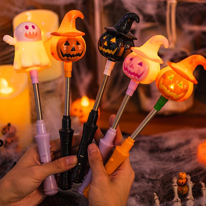 Light-Up Halloween Shaker Wands – Pumpkin, Ghost & Witch 🎃👻