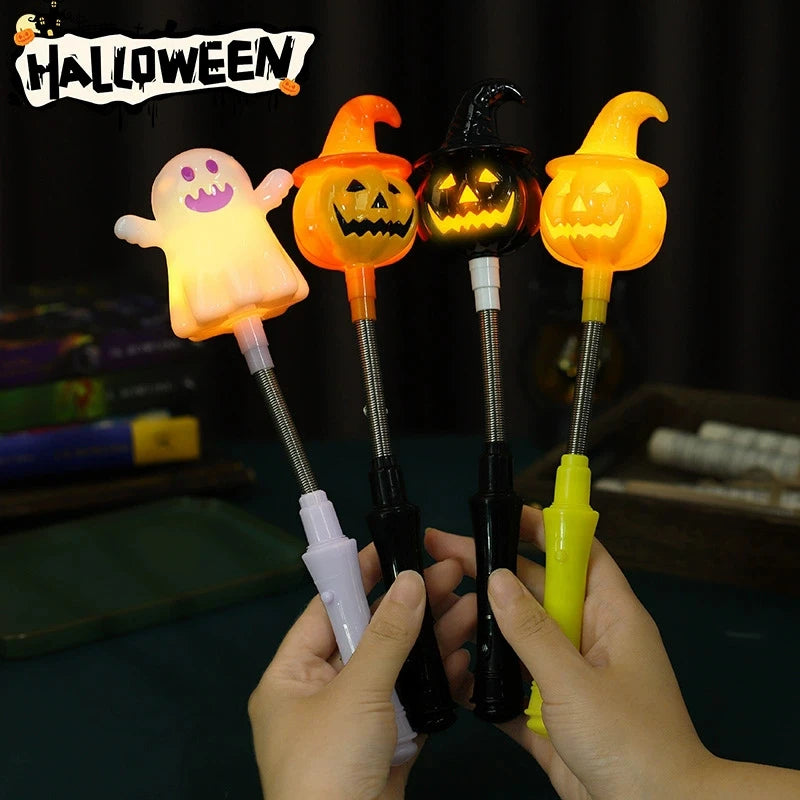 Light-Up Halloween Shaker Wands – Pumpkin, Ghost & Witch 🎃👻