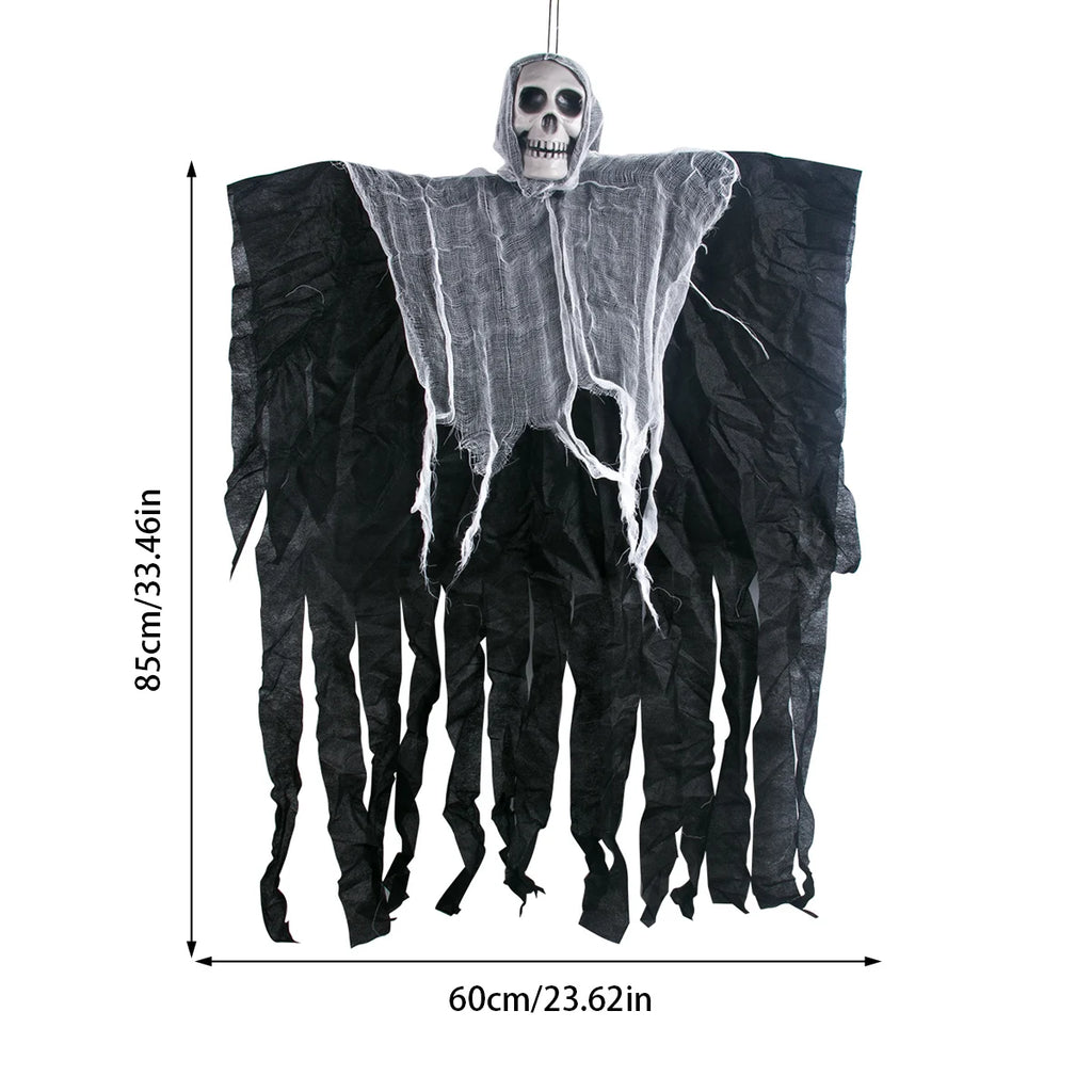 💀 Hanging Skull Ghost – Creepy Halloween Yard Decoration