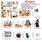 6-Sheet Halloween Window Cling Set – Ghosts, Pumpkins & Trick-or-Treat Decor