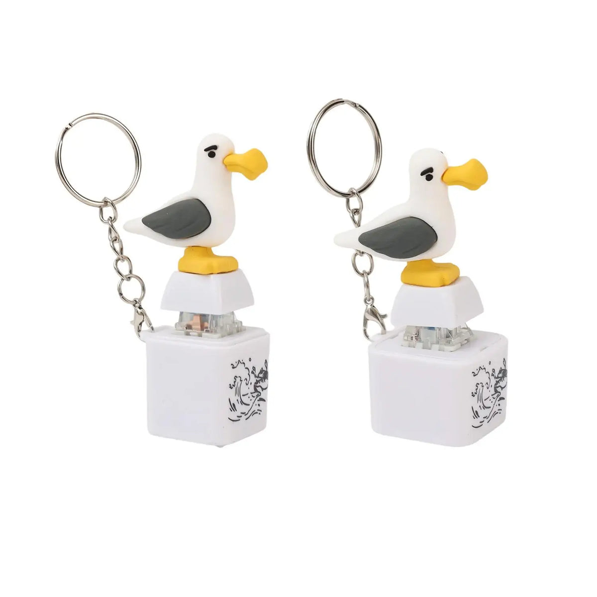 Screaming Seagull & Duck Keychain – Funny Light-Up Sound Gadget