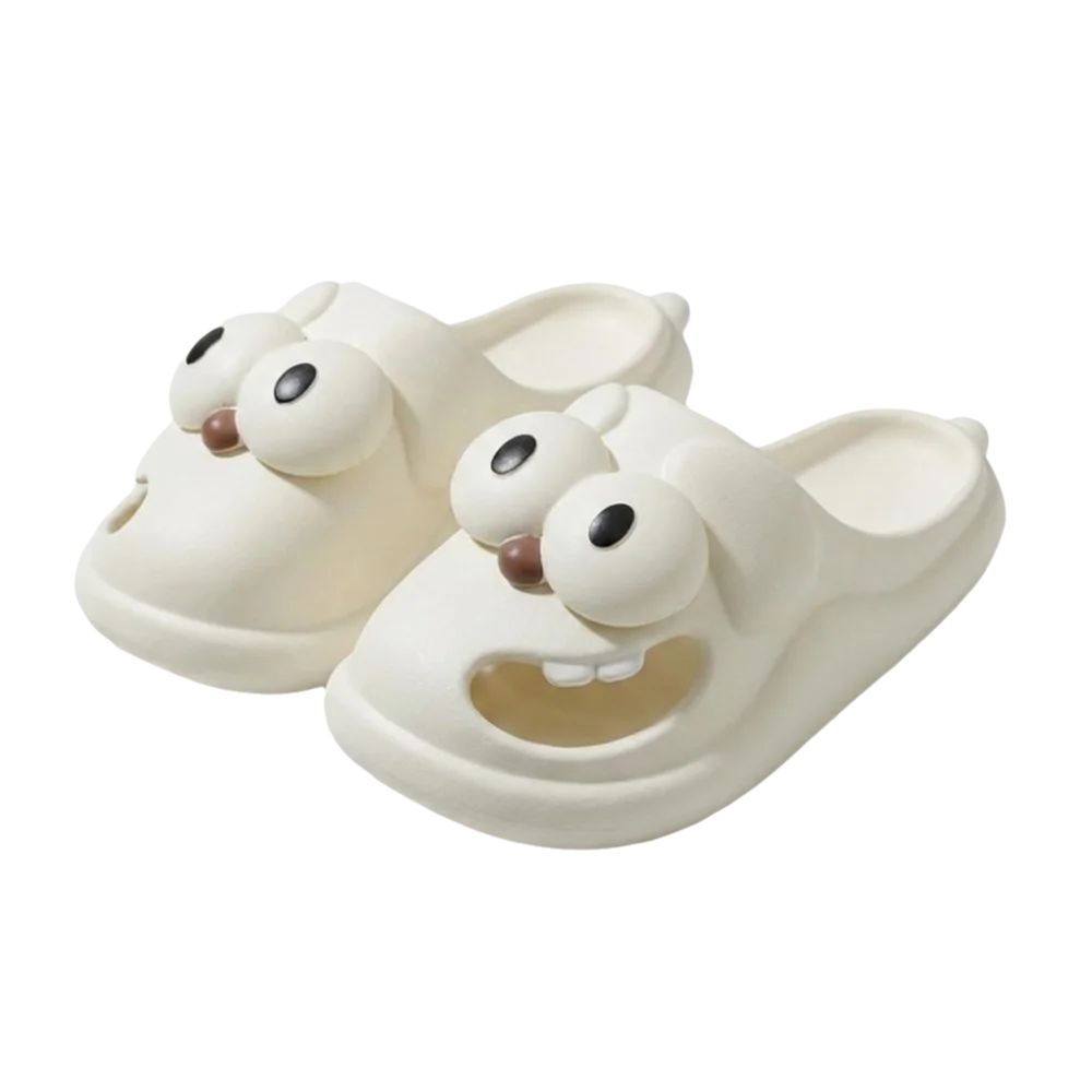 Funny Big-Eyed Monster Slippers – Cartoon Slip-On House Shoes