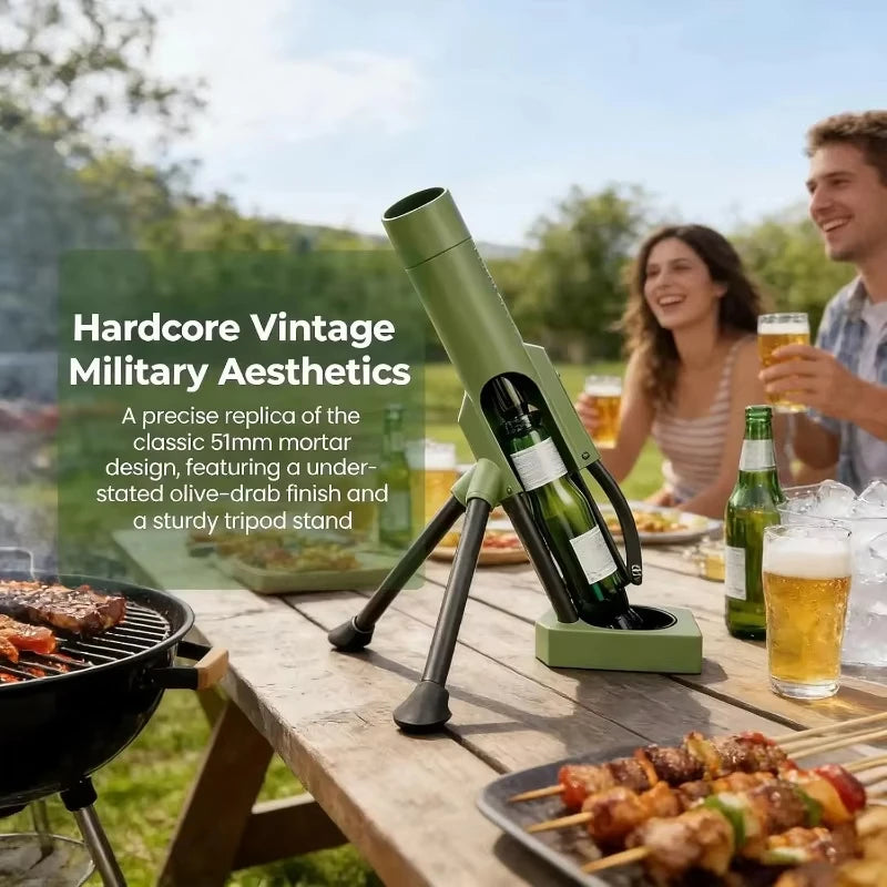 Mortar Bottle Opener – Military-Style Beer Cap Launcher & Party Gadget
