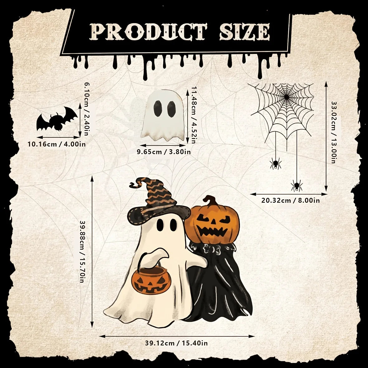 Halloween Garage Door Decoration Set – Ghosts, Pumpkins & Spooky Decals