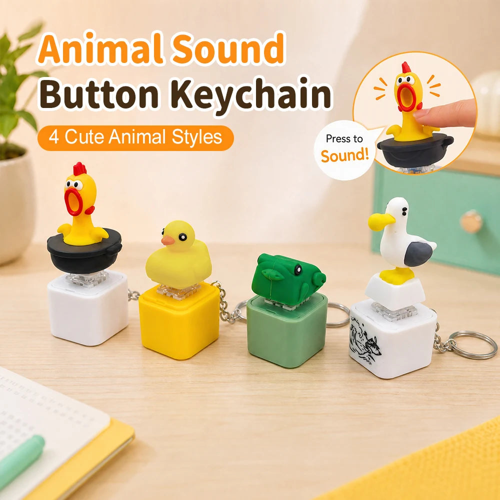 Screaming Animal Keychain – Funny Sound & Light Fidget Gadget