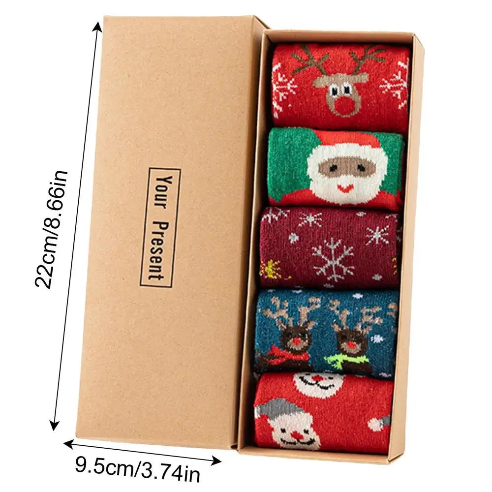 Festive Christmas Socks Gift Set – 5 Pairs 🎄