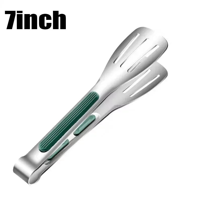 7/9/11Inch  Anti-Slip 304Stainless Steel Kitchen Food Tongs Bread Seng Clip Barbecue Cooking Accessories