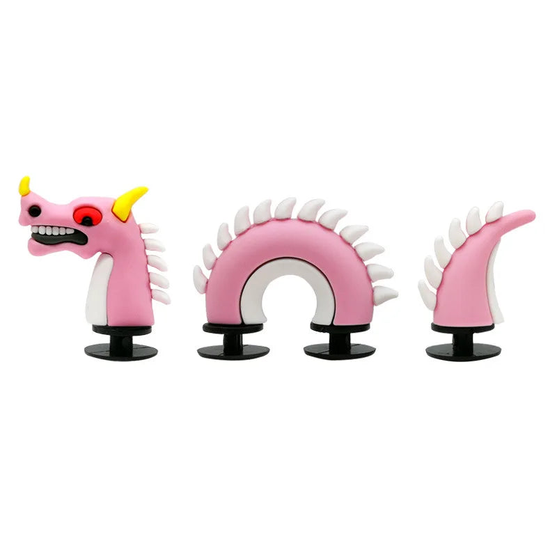 3D Dragon & Crocodile Shoe Charms – Funny Crawling Creature Clog Decorations