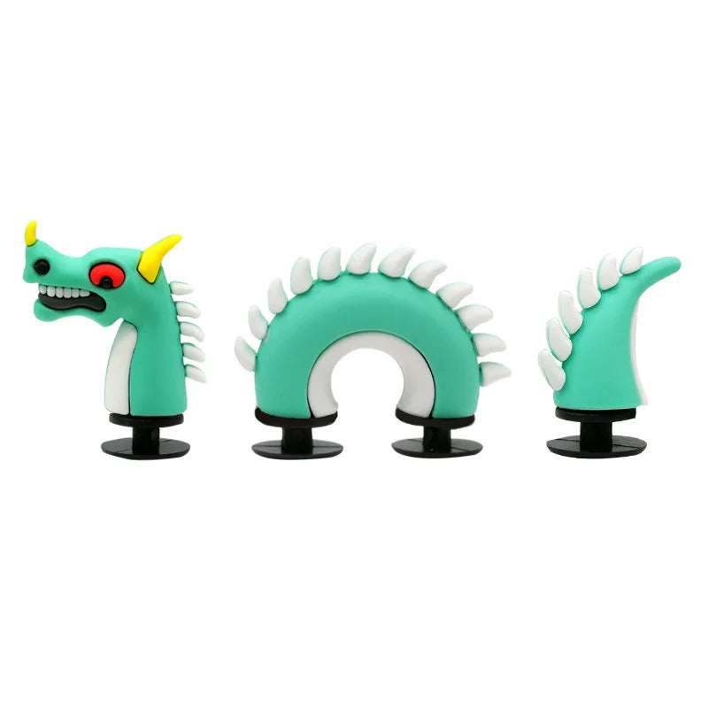 3D Dragon & Crocodile Shoe Charms – Funny Crawling Creature Clog Decorations