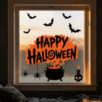 2-Piece Halloween Window Cling Set – Ghosts, Pumpkins & Bats