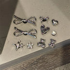 Black & White Shoe Charms – Bow, Star & Pearl Decorations for Clogs