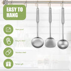 3 pcs, Anti-Scald Wok Spatula, Ladle and Large Slotted Spoon, Stainless Steel Wok Utensils All Metal, Utensils Skimmer Ladle Tool Set for Steel Cooking Baking, Dishwasher Safe, 15in, Kitchen Utensils, for Home, Canteen and Re
