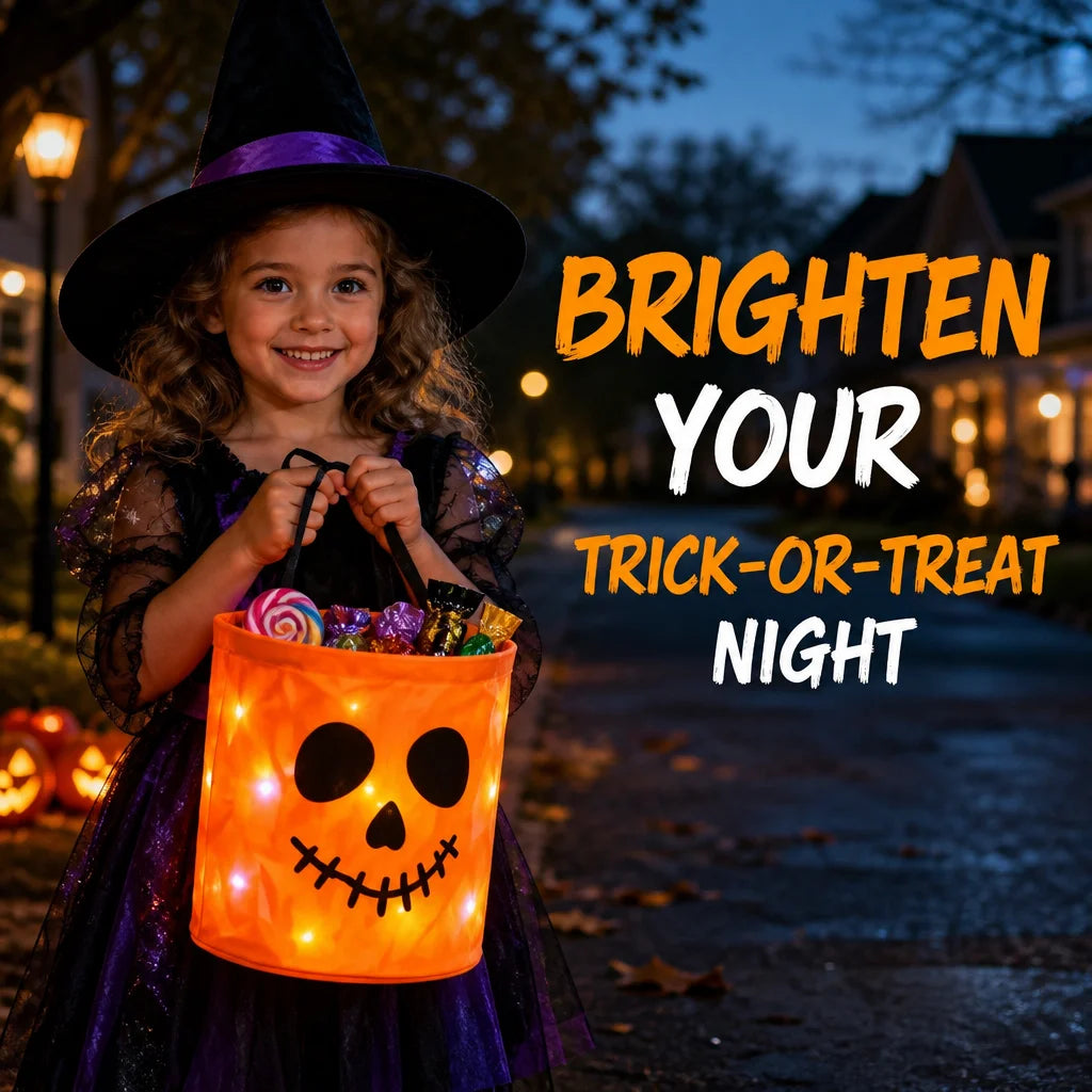 Light-Up Halloween Trick-or-Treat Candy Bucket 🎃✨