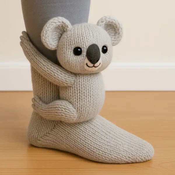 3D Animal Hug Socks – Cozy Fleece Critter Socks 🐾