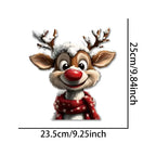 Peeking Christmas Reindeer Window Sticker – Cute Rudolph Holiday Decal