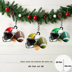 American Football Helmet & Ball Keychain – 2D Acrylic Sports Charm